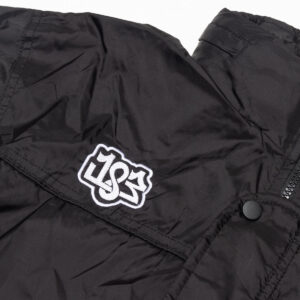 black lightweight windbreaker with embroidered 183 logo – ohet clothing