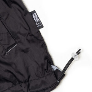 black lightweight windbreaker with embroidered 183 logo – ohet clothing