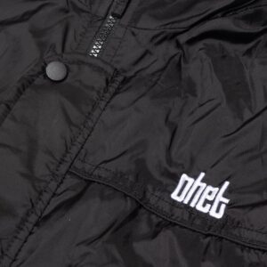 black lightweight windbreaker with embroidered 183 logo – ohet clothing