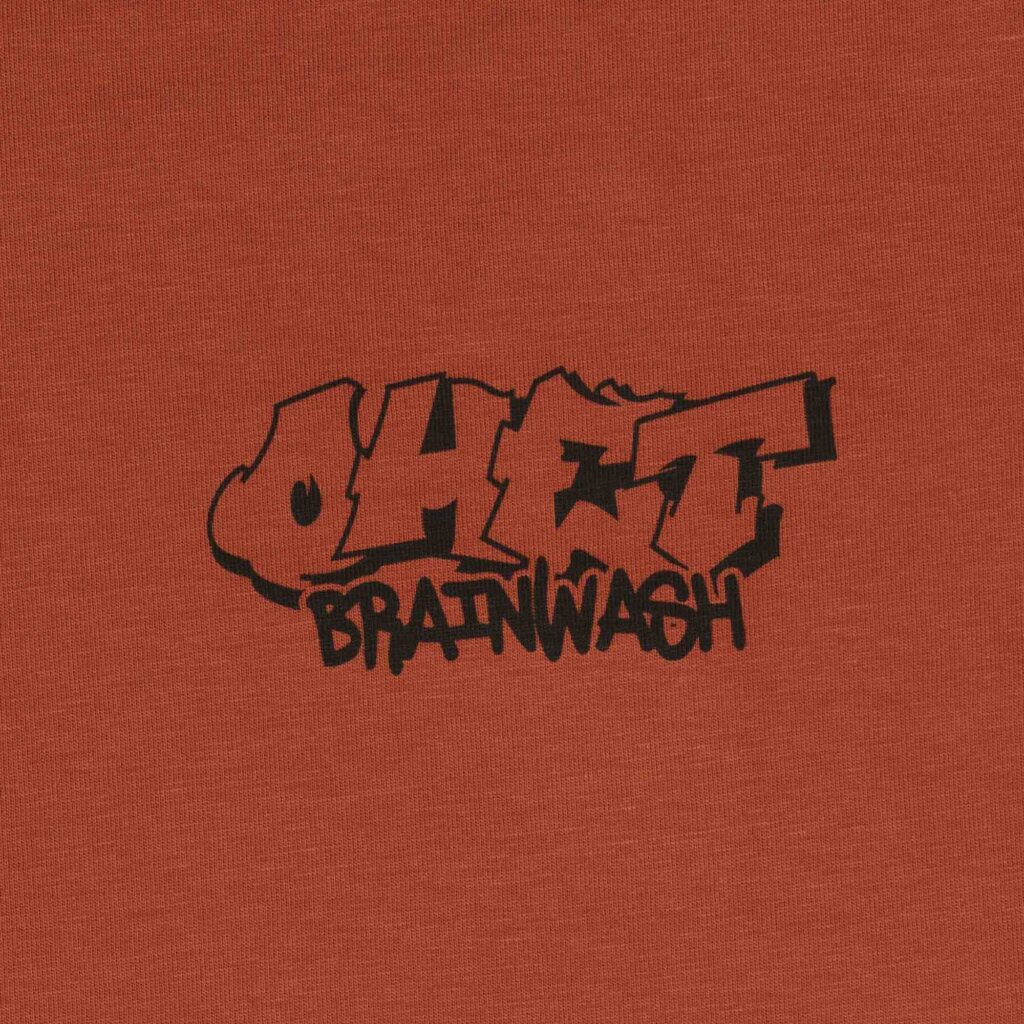 fire brick red t-shirt with eye graphic – ohet clothing