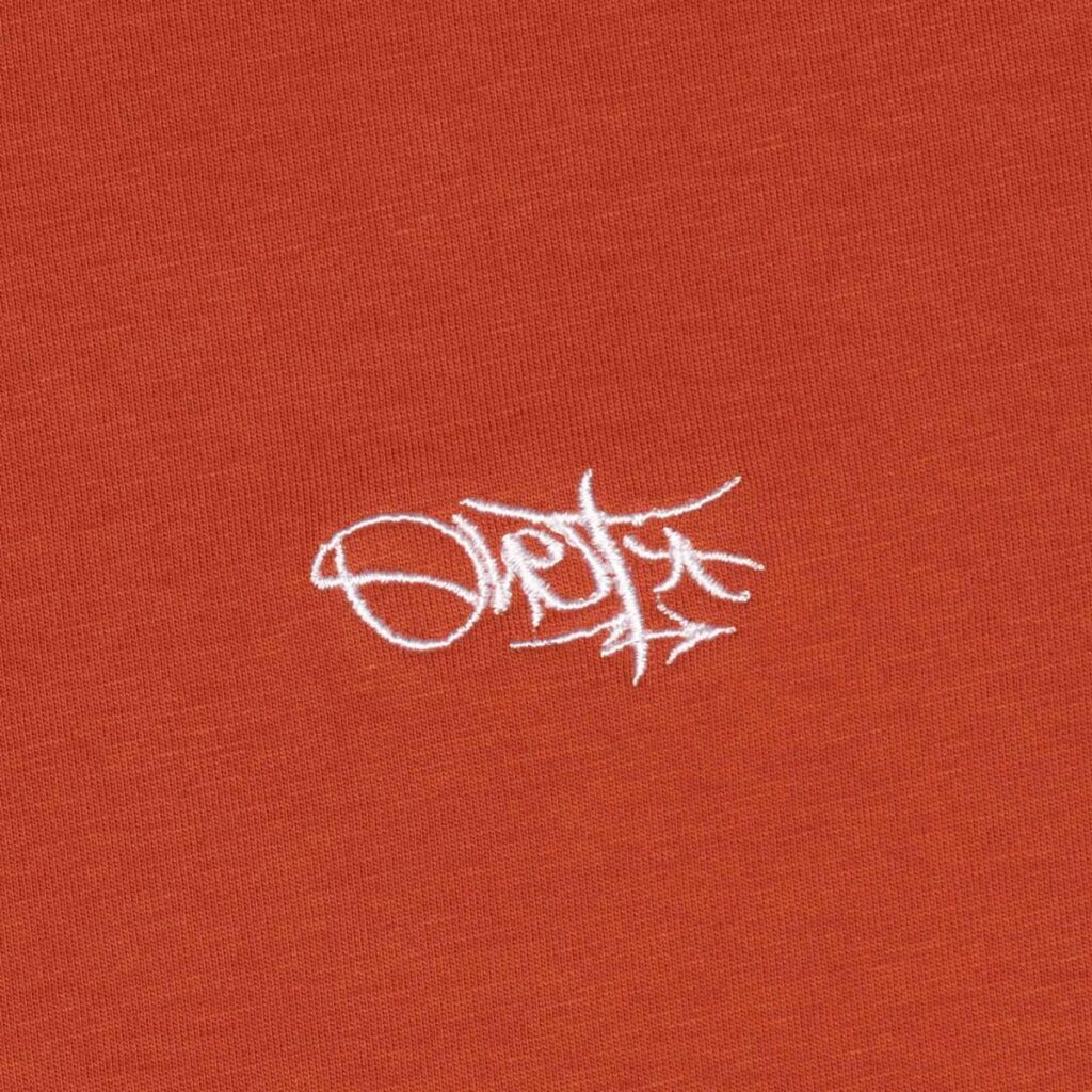 Fire Brick Red T-shirt with Tag Logo