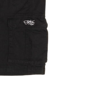 Black “Tag” Cargo Shorts Detail
