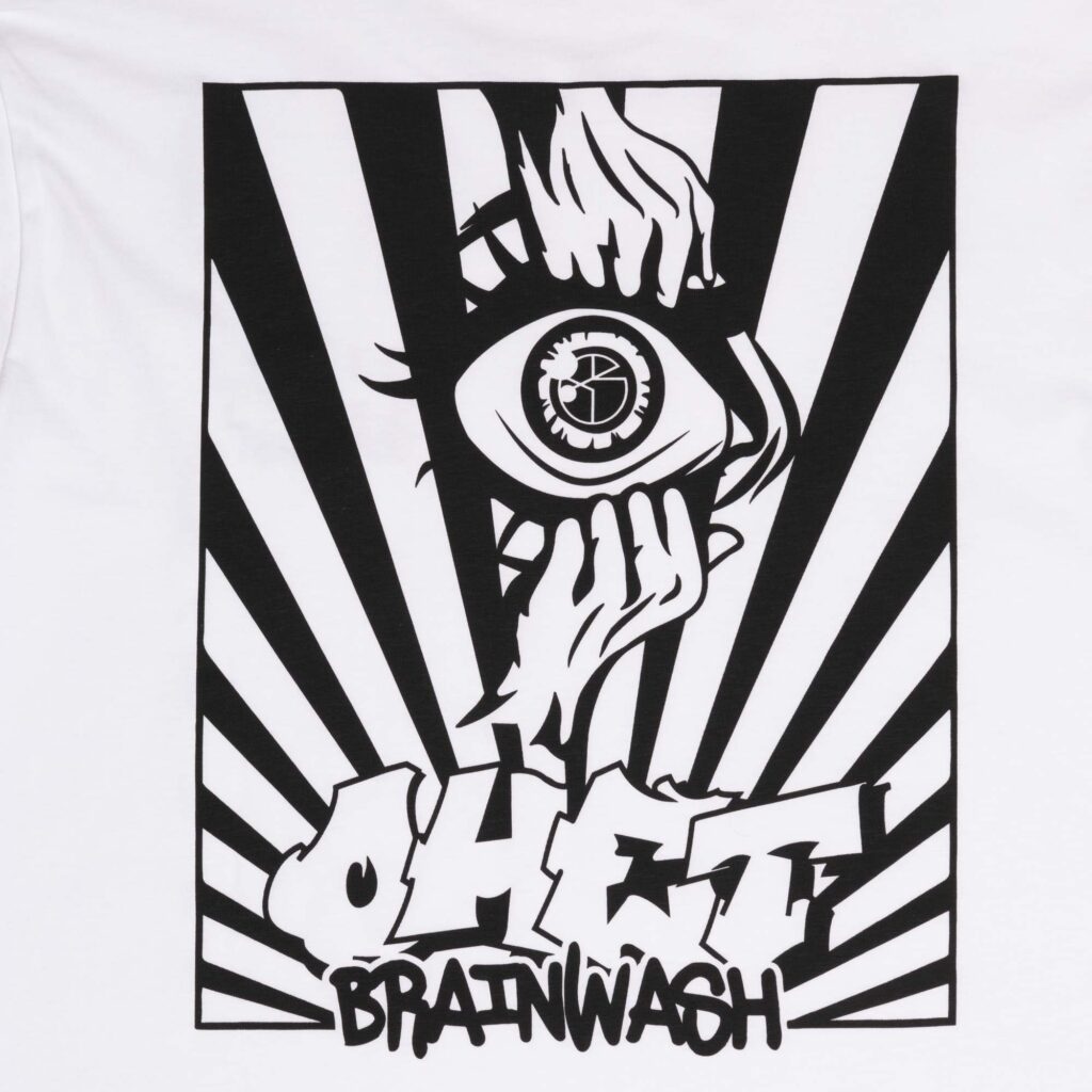 white t-shirt with black eye graphic – ohet clothing