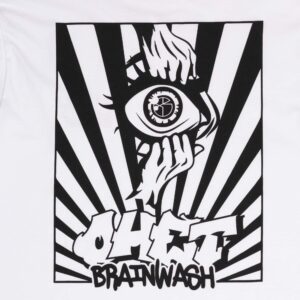 white t-shirt with black eye graphic – ohet clothing