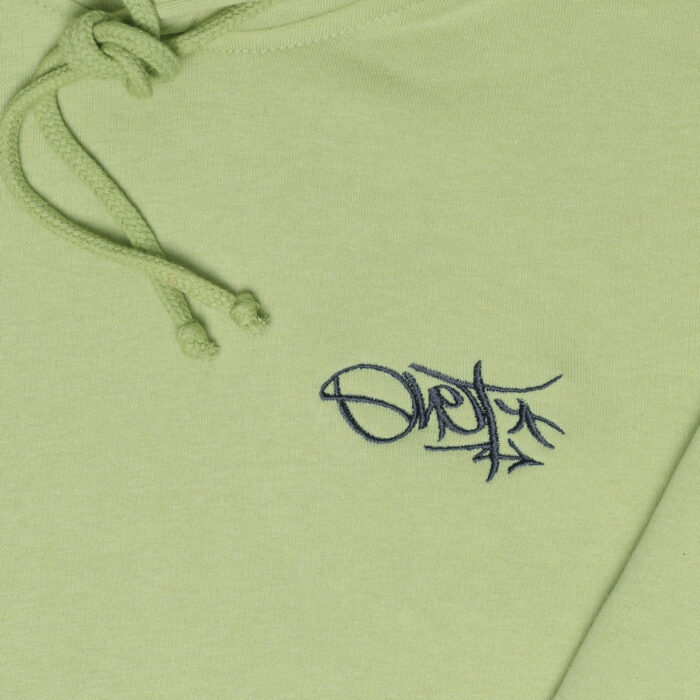 lime green hoodie with embroidered tag logo – ohet clothing