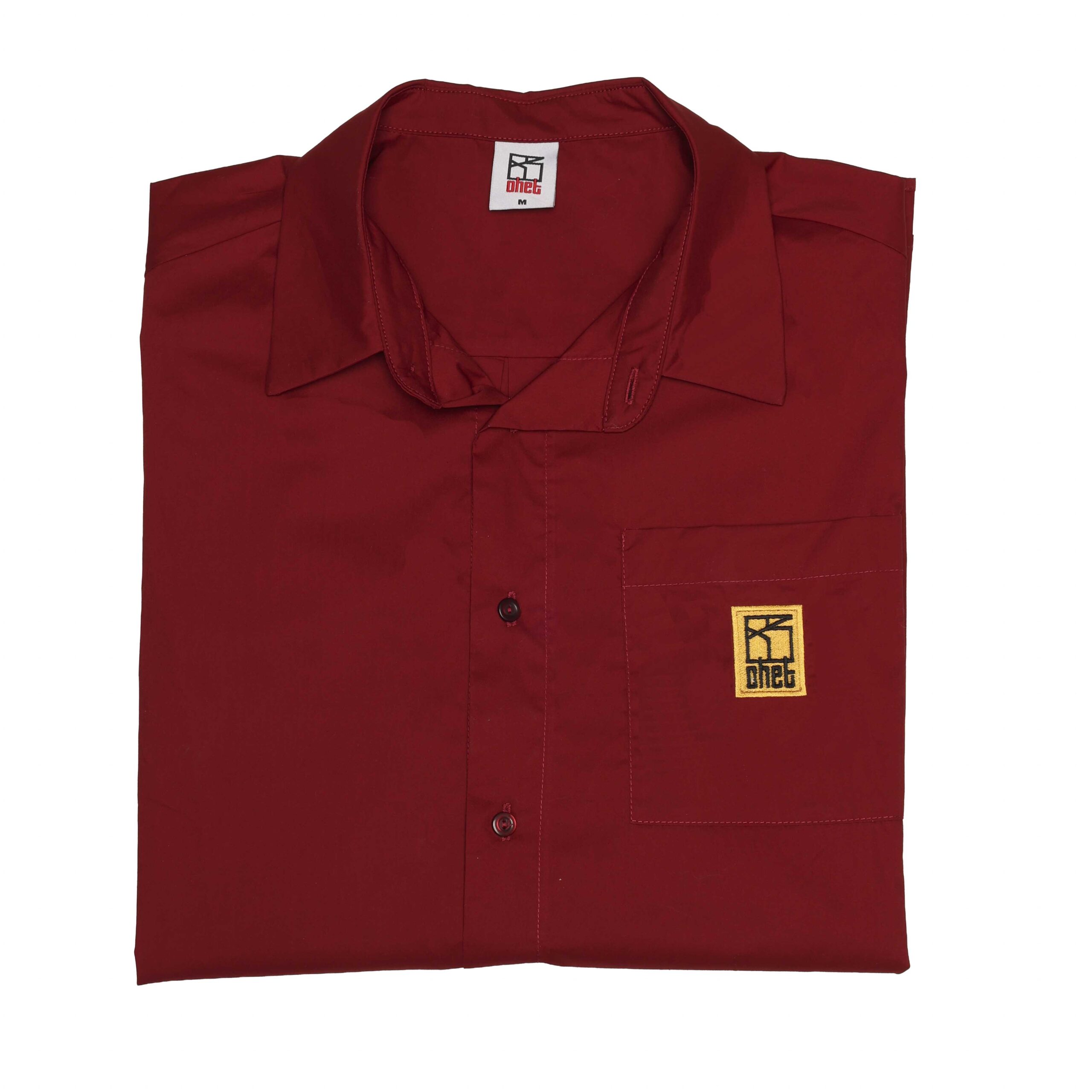 Bordeaux Button-up Shirt Ohet Logo details1