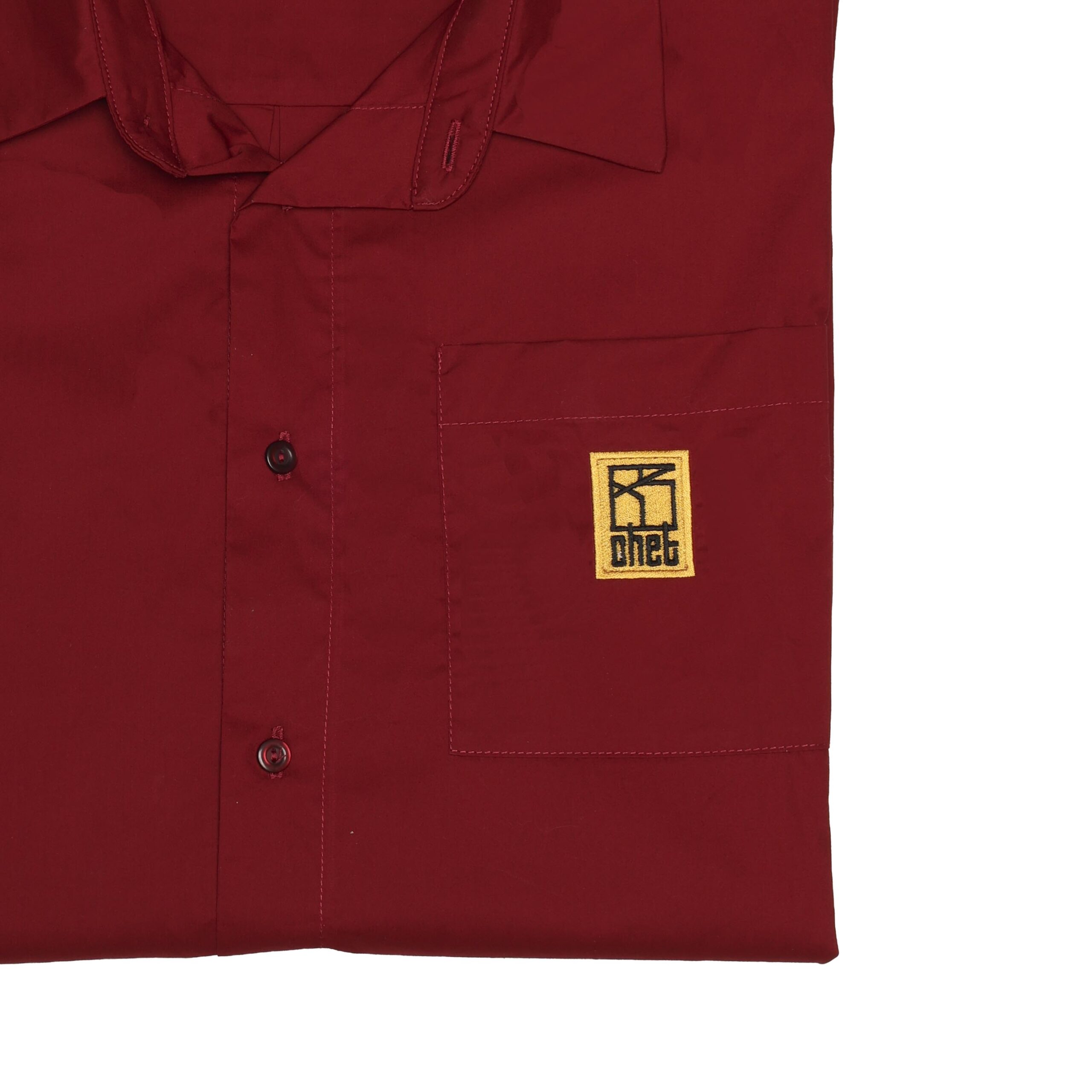 Bordeaux Button-up Shirt Ohet Logo details2