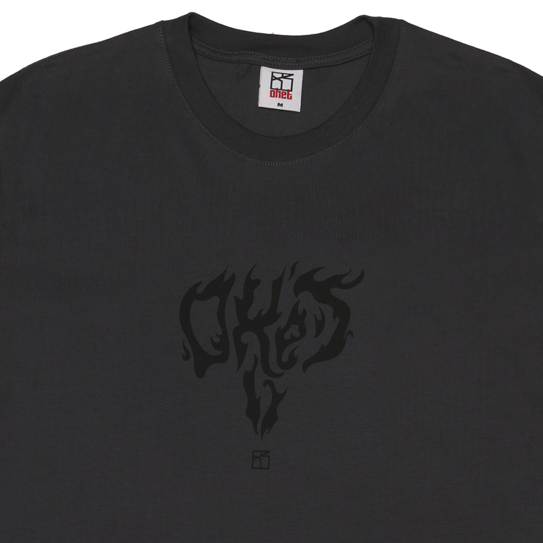 Grey T-shirt Flames details