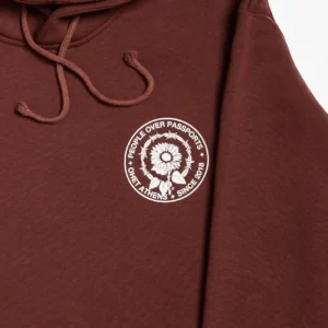 Brown Hoodie "People over Passports"