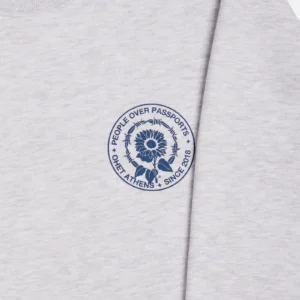 Light Grey Crewneck Sweatshirt “People Over Passports”